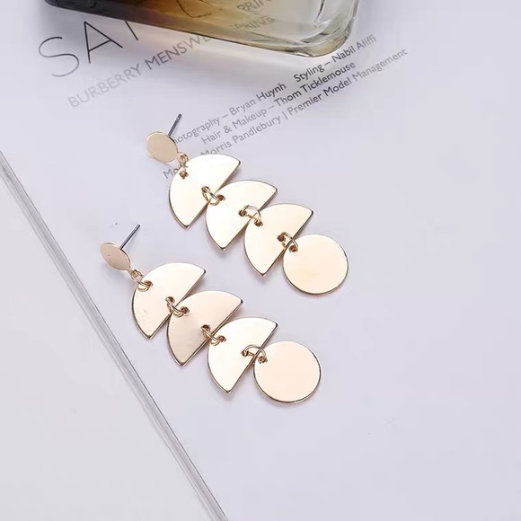 Geometric Shapes Dangle Earrings - Picture 2 of 7